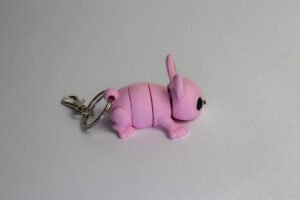 BUNNY, PINK, RIGHT,KEYCHAIN