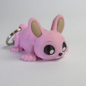 BUNNY, PINK, RIGHT FRONT,KEYCHAIN