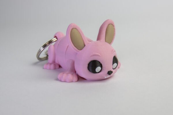 BUNNY, PINK, RIGHT FRONT,KEYCHAIN