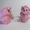 Flexi Sitting Bear Keychain – Cute Pink 3D Printed Charm - Image 3